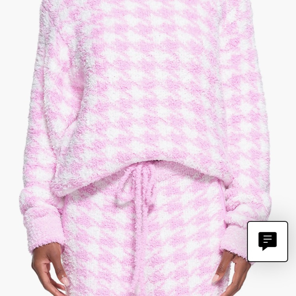 SKIMS cozy knit petal houndstooth pullover- brand new with tags -never worn.